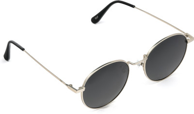 Eyeric Round Sunglasses(For Men & Women, Black)