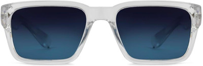 HEXXA Over-sized, Rectangular, Retro Square, Wrap-around Sunglasses(For Men, Clear)