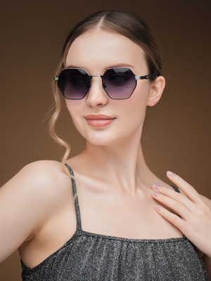 IDOR Retro Square Sunglasses(For Men & Women, Black)