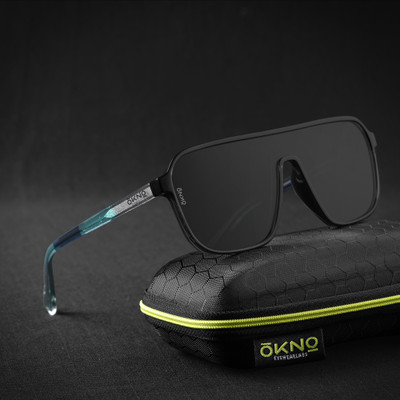 Eyewearlabs Rectangular, Over-sized Sunglasses(For Men & Women, Black)