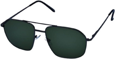 GlintandGlare Retro Square Sunglasses(For Men & Women, Green)