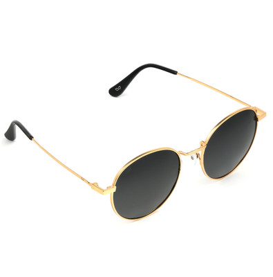 Eyeric Round Sunglasses(For Men & Women, Black)