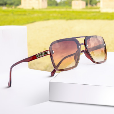 jiebo Rectangular Sunglasses(For Men, Brown)