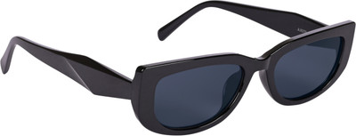 NuVew Rectangular Sunglasses(For Men & Women, Black)