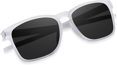 I REBEL Retro Square, Wayfarer Sunglasses(For Men & Women, Black)