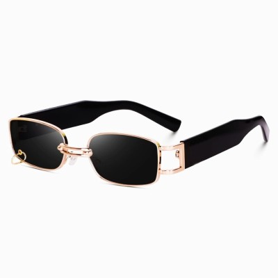 LIZA ANGEL Rectangular Sunglasses(For Men & Women, Black)