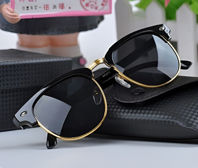 ESOEX Clubmaster Sunglasses(For Men & Women, Black)