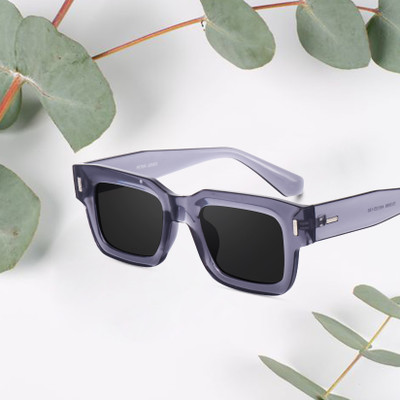 PETER JONES Retro Square Sunglasses(For Men & Women, Black)