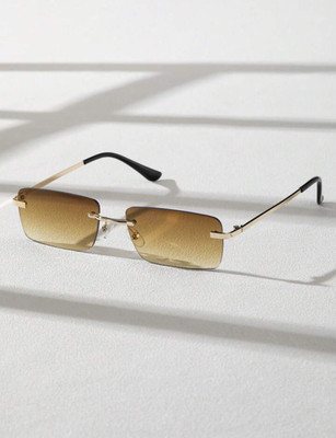 Zeemork Rectangular Sunglasses(For Men & Women, Brown)