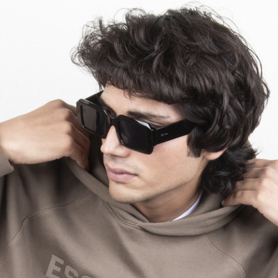 Ted Smith Retro Square Sunglasses(For Men & Women, Black)