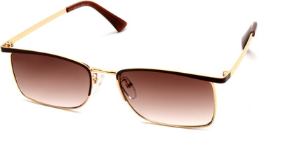 MESPEE Rectangular Sunglasses(For Men & Women, Brown)