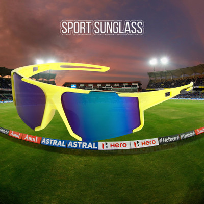 PETER JONES Wrap-around Sunglasses(For Men, Yellow)