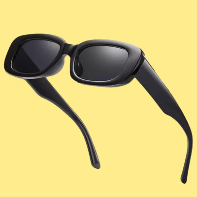 Rich Club Rectangular Sunglasses(For Men, Black)