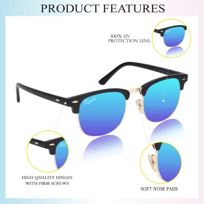 Resist Clubmaster Sunglasses(For Men & Women, Blue)