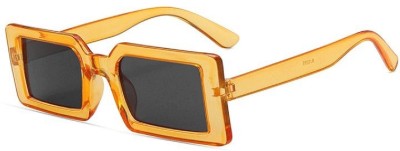 Augen Retro Square Sunglasses(For Men & Women, Black)