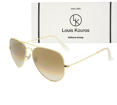 LOUIS KOUROS Aviator Sunglasses(For Men & Women, Brown)