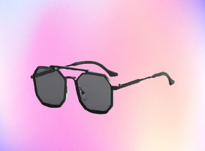 SpadeAces Retro Square Sunglasses(For Men & Women, Black)