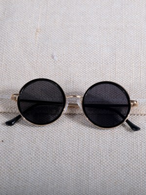 Dukiekooky Round Sunglasses(For Boys & Girls, Black)