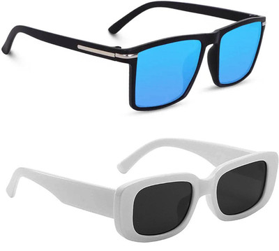 ELLIGATOR Retro Square Sunglasses(For Men & Women, Blue, Black)