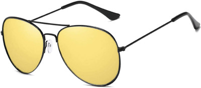 Augen Aviator Sunglasses(For Men & Women, Yellow)