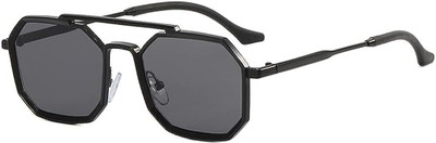 Ivy Vacker Retro Square Sunglasses(For Men, Black)