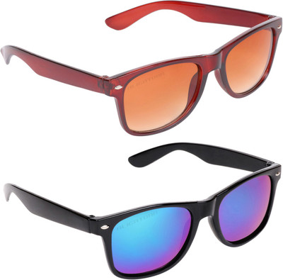 Aligatorr Wayfarer Sunglasses(For Men, Brown, Multicolor)