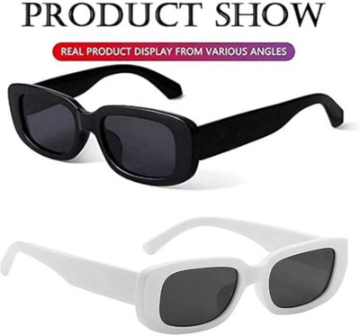 New Specs Retro Square Sunglasses(For Men & Women, Black)