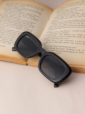 Ted Smith Rectangular Sunglasses(For Men & Women, Black)