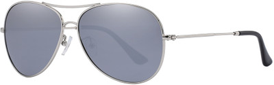 PARIM Aviator Sunglasses(For Men, Silver)