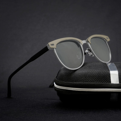 Buddyeye Wayfarer Sunglasses(For Men & Women, Black, Silver)