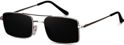 GRACY RIMS Rectangular, Aviator Sunglasses(For Men & Women, Black)