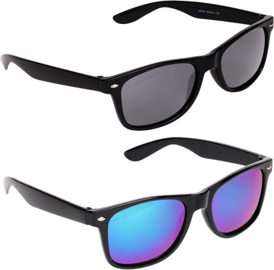 Aligatorr Wayfarer Sunglasses(For Men, Black, Multicolor)