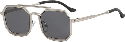 Rich Club Rectangular Sunglasses(For Men, Grey)