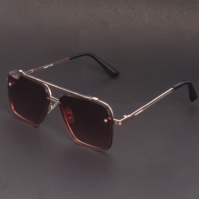 Irayz Retro Square, Over-sized Sunglasses(For Men & Women, Brown)