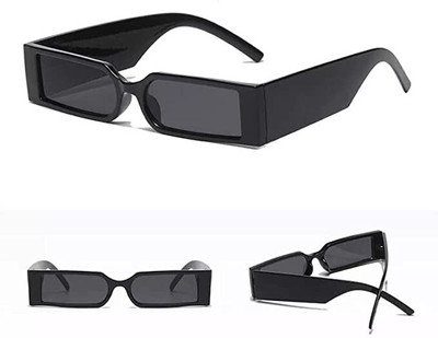 sefton Retro Square Sunglasses(For Men & Women, Black)