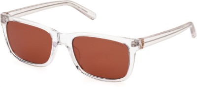 GUESS Rectangular Sunglasses(For Men, Brown)