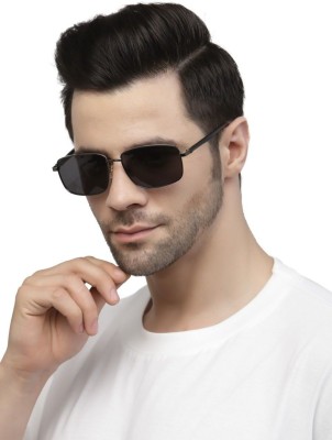 Yourspex Rectangular Sunglasses(For Men, Black)