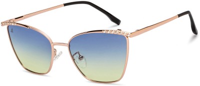 VINCENT CHASE by Lenskart Cat-eye Sunglasses(For Women, Blue)