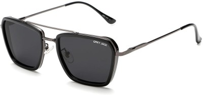 Grey Jack Rectangular Sunglasses(For Men & Women, Black)