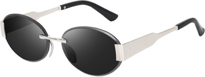 revcart Cat-eye, Round Sunglasses(For Men & Women, Black)