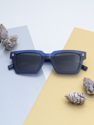 Ted Smith Retro Square Sunglasses(For Men & Women, Black)