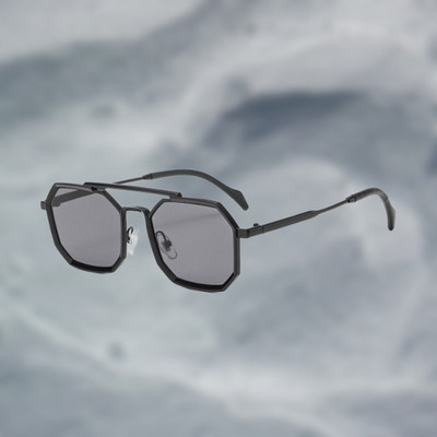 Super Debug Retro Square Sunglasses(For Men & Women, Black)