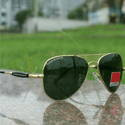 LOUIS KOUROS Aviator Sunglasses(For Men & Women, Green)
