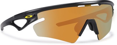 OAKLEY Shield Sunglass(For Men & Women, Golden)