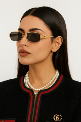 AKAYI Rectangular Sunglasses(For Men & Women, Black)
