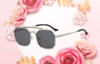 SPRING JUMP Retro Square Sunglasses(For Men & Women, Black)