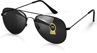 PIRASO Aviator Sunglasses(For Men & Women, Black)