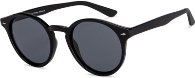 VINCENT CHASE by Lenskart Round Sunglasses(For Men & Women, Grey)