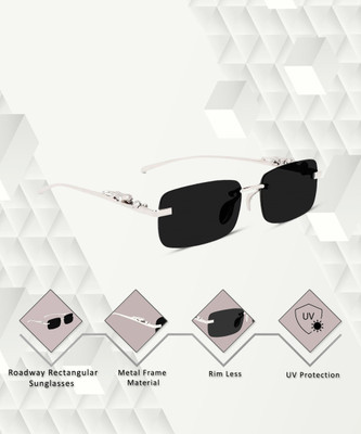 Dcmr Sports, Rectangular Sunglasses(For Men & Women, Black)