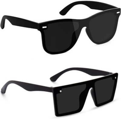 AKAYI Wayfarer, Retro Square Sunglasses(For Men & Women, Black)